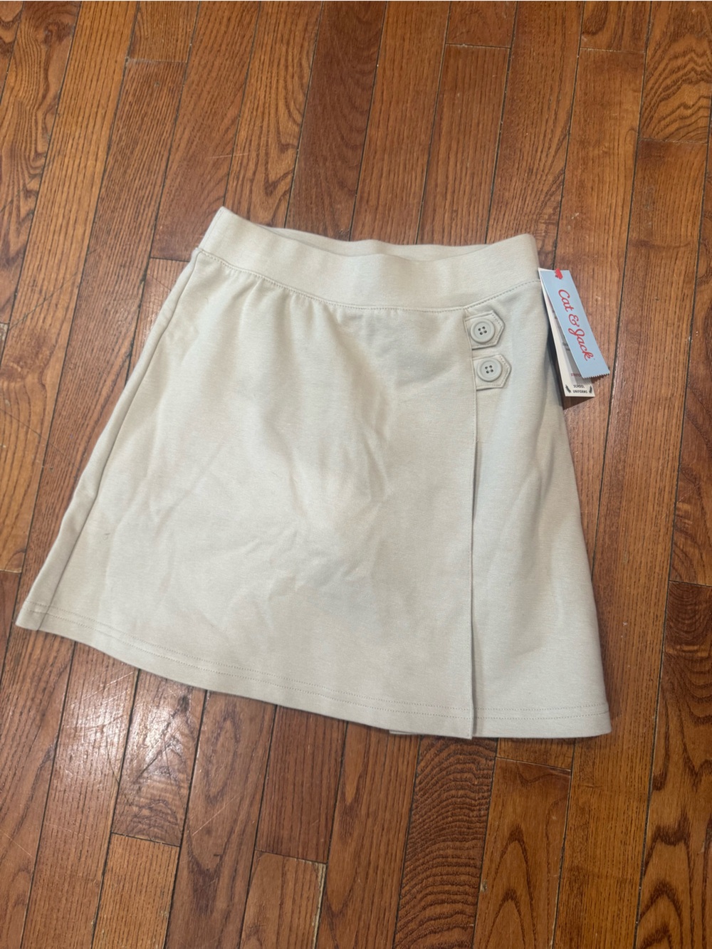 Cat & Jack Cream Girls' Button-Accent Knit Skort